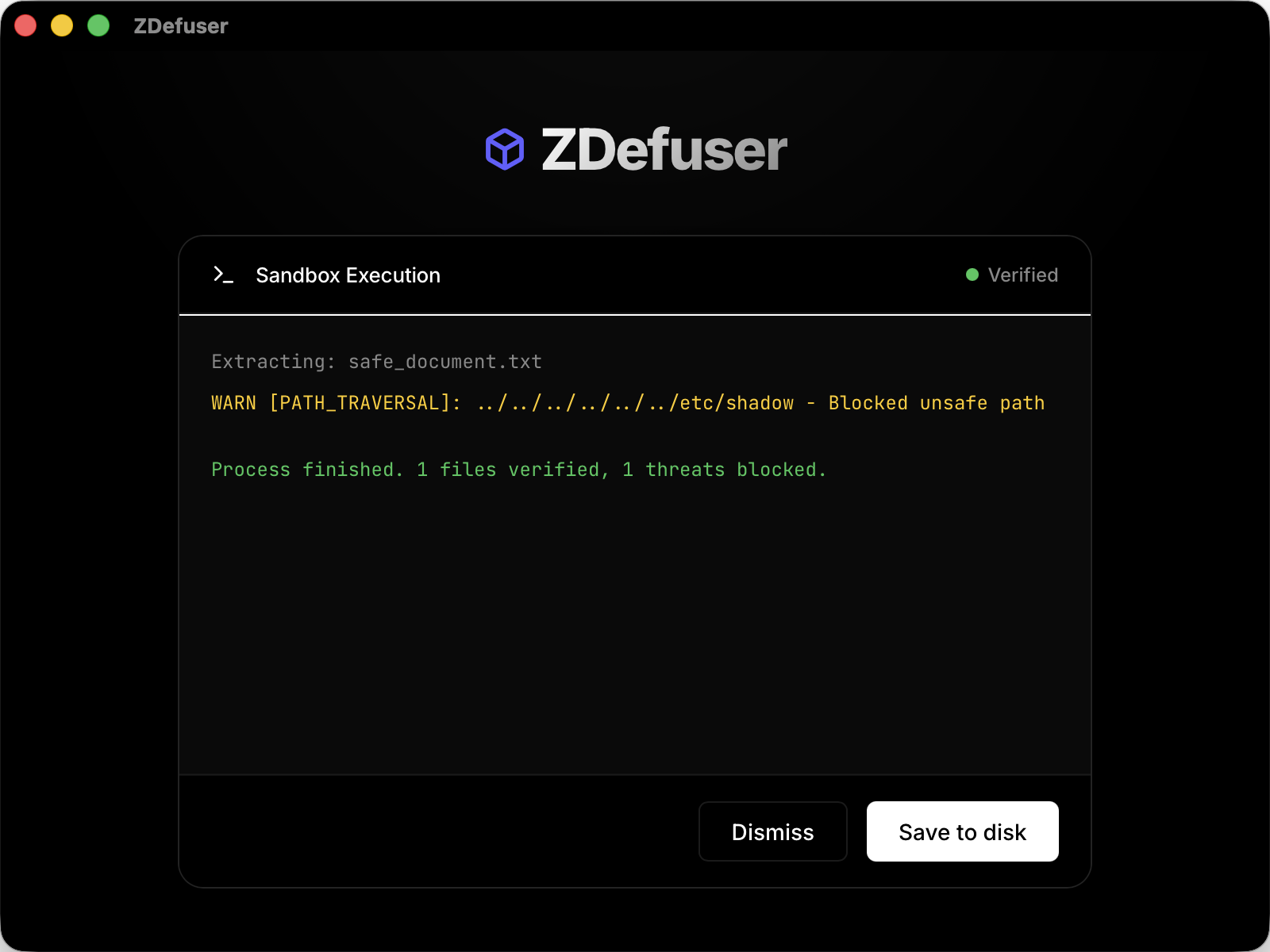ZDefuser Interface